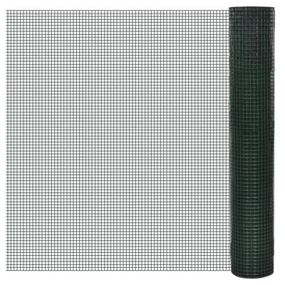 Kippengaas 25x1 m gegalvaniseerd staal met PVC-coating groen Kippengaas 25x1 m gegalvaniseerd staal met PVC-coating groen