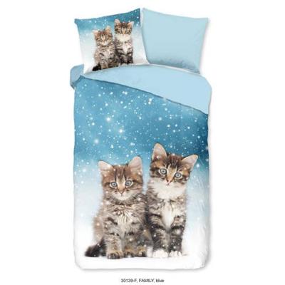 Good Morning Kinderdekbedovertrek "poezen" - Blauw - (140x200/220 cm) - Katoen Flanel Good Morning Kinderdekbedovertrek "poezen" - Blauw - (140x200/220 cm) - Katoen Flanel