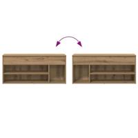 Schoenenbank 102x30,5x45 cm bewerkt hout artisanaal eikenkleur - thumbnail