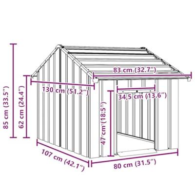 Hondenhok met dak 83x130x85 cm gegalvaniseerd staal Hondenhok met dak 83x130x85 cm gegalvaniseerd staal