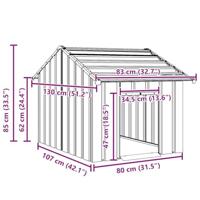 Hondenhok met dak 83x130x85 cm gegalvaniseerd staal - thumbnail