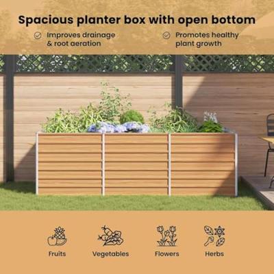 Verhoogde plantenbak Licht Bruin 240 x 80 x 77 cm