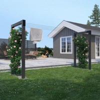 Zwart Houten Waslijnpalen Cubic - Model 3 - thumbnail