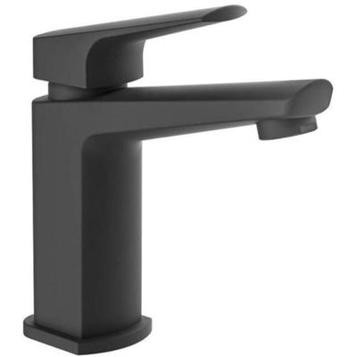 RAVEN ééngreepsmengkraan wastafel, zwart mat keramische schijven geluidsarme, verwisselbare 25 mm-cartouche flexibele metalen aansluitslangen 400 mm volgens DVGW/KTW-A 1 ¼" (Ø ca. 4 cm) Push-