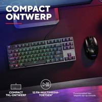 Trust gxt 864 cada compact mechanisch tkl-gamingtoetsenbord (zwart, us lay-out (qwerty), huano brown, rgb) - thumbnail