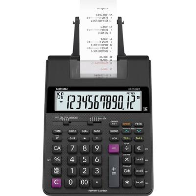 Casio HR 150 RCE Bureaurekenmachine met printer Zwart Aantal displayposities: 12 werkt op batterijen, werkt op het lichtnet (optioneel) (l x b x h) 295 x 165 x