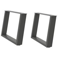 Salontafelpoten 2 st U-vormig 60x(42-43) cm staal antraciet - thumbnail