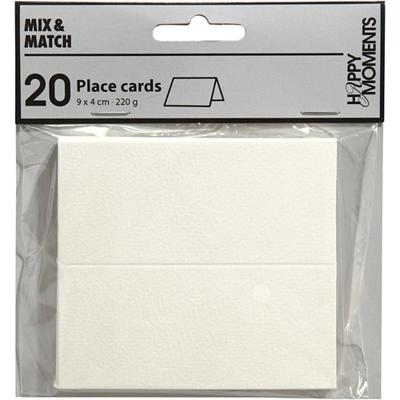 Creativ Company Naamkaarten, afm 9x4 cm, 220 gr, wit, 20 stuk/ 1 doos - thumbnail