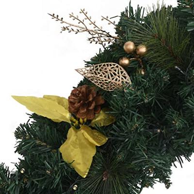 Kerstboog met LED-lampjes 90 cm PVC groen Kerstboog met LED-lampjes 90 cm PVC groen