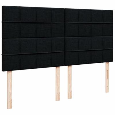 Boxspring met matras stof zwart 200x200 cm