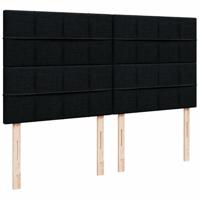 Boxspring met matras stof zwart 200x200 cm - thumbnail