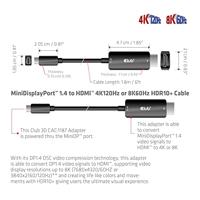 Club 3D mini DisplayPort 1.4 naar HDMI kabel - thumbnail