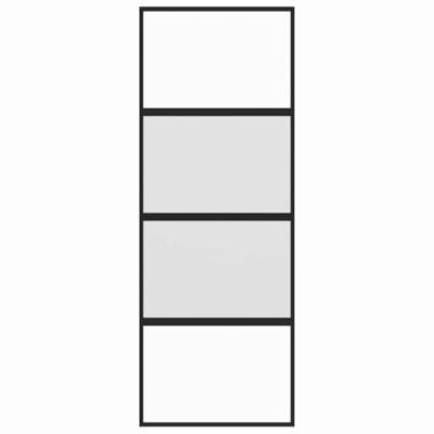 VidaXL Schuifdeur 76x205 cm gehard glas en aluminium zwart - thumbnail