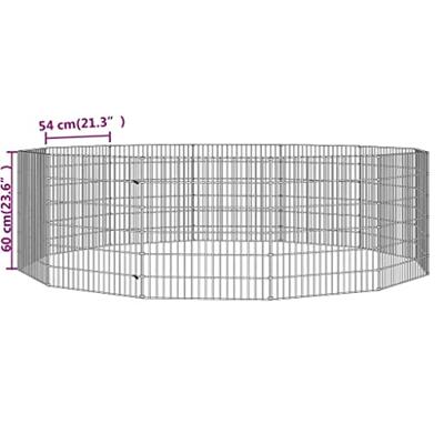 VidaXL Dierenverblijf 12 panelen 54x60 cm gegalvaniseerd ijzer VidaXL Dierenverblijf 12 panelen 54x60 cm gegalvaniseerd ijzer