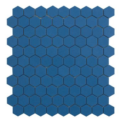 Mozaiek hexagon marine blue 3.5x3.5cm