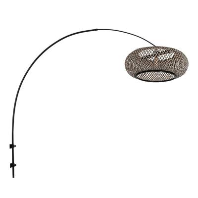 Steinhauer Wandlamp boogSparkled Light zwart en rotan kap - 4405ZW