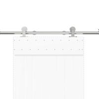 VidaXL Schuifdeur onderdelenset 200 cm roestvrij staal zilverkleurig - thumbnail