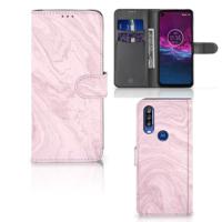 Motorola One Action | Bookcase | Marble Pink - Origineel Cadeau Vriendin - thumbnail