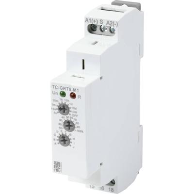 TRU COMPONENTS TC-9963308 Tijdrelais Multifunctioneel 12 V/AC, 240 V/AC 1 stuk(s) Tijdsduur: 1 s - 10 dag(en) 1x wisselcontact