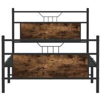 Bedframe zonder matras spaanplaat gerookt eikenkleurig - thumbnail