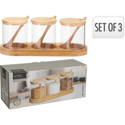 Voorraadpot glas set van 3 stuks