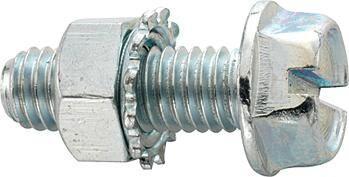 Fix-Nippel Zeskantbout met flens hex washer head screw 12mm w.toothed nut