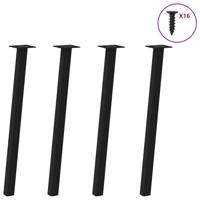 Salontafelpoten 4 st 72 cm staal zwart - thumbnail