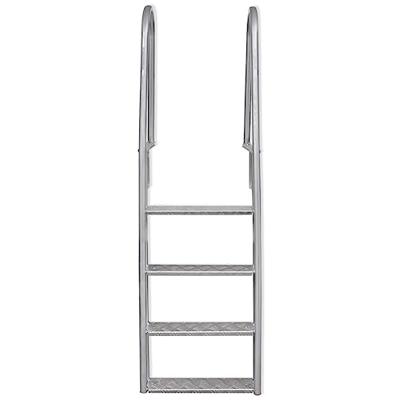 VidaXL Dok/zwembadladder met 4 treden aluminium 167 cm