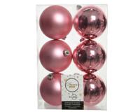 6 onbreekbare kerstballen lippenstift roze 8 cm - thumbnail