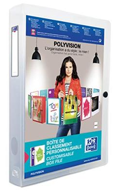OXFORD Polyvision personaliseerbare elastobox, formaat A4, uit PP, rug van 4 cm, transparant OXFORD Polyvision personaliseerbare elastobox, formaat A4, uit PP, rug van 4 cm, transparant