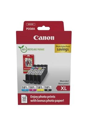 Canon Inktcartridge CLI-581 XL Origineel Combipack Zwart, Cyaan, Magenta, Geel 2052C006 - thumbnail