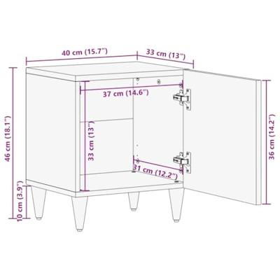 Nachtkastjes 2 st 40x33x46 cm massief mangohout lichtgrijs Nachtkastjes 2 st 40x33x46 cm massief mangohout lichtgrijs