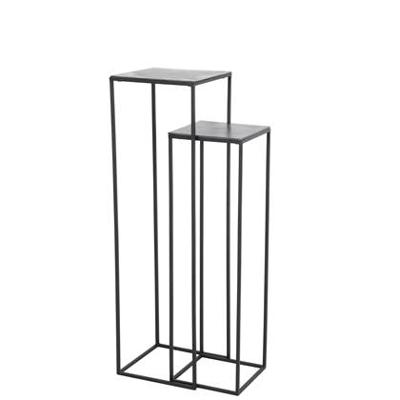 Light & Living Bijzettafel 'Boca' Set van 2 stuks max, ruw lood ant-mat zwart