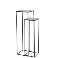 Light & Living Bijzettafel 'Boca' Set van 2 stuks max, ruw lood ant-mat zwart - thumbnail