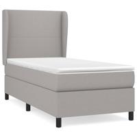 Boxspring met matras stof lichtgrijs 140x190 cm - thumbnail