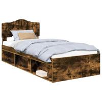 Bedframe Gerookt eiken 90 x 200 cm Massief grenenhout - thumbnail