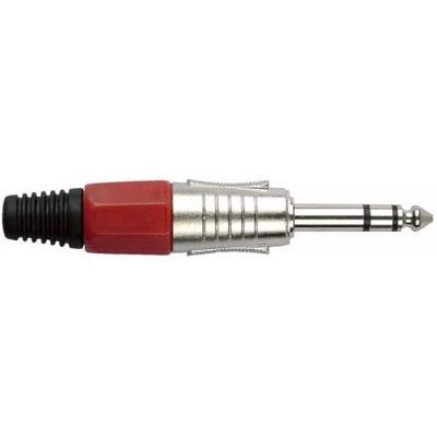 DAP 6,3mm Jackplug stereo zilver met rood eindkapje DAP 6,3mm Jackplug stereo zilver met rood eindkapje