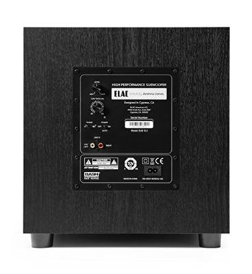 ELAC Debut Subwoofer S10.2, actieve luidspreker voor muziekweergave via stereo-installatie, ideale versterker voor diepe bassen en krachtige geluiden, 200 W, zwart decor