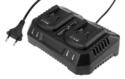 Energy+ Grafietlader, multi-oplader met twee aansluitingen, 18 V Li-Ion, 2 accu's tegelijkertijd opladen, snellaadfunctie, voor professionals