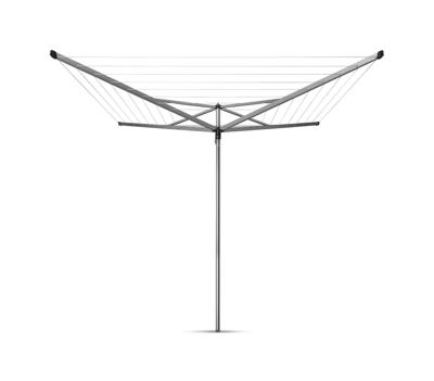 Brabantia essential droogmolen met kunststof bodemhuls 50 meter metallic grey
