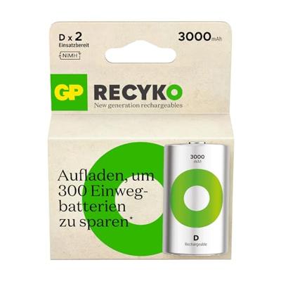 GP ReCyko Oplaadbare D batterij (mono) NiMH 3000 mAh 1.2 V 2 stuk(s) GP ReCyko Oplaadbare D batterij (mono) NiMH 3000 mAh 1.2 V 2 stuk(s)