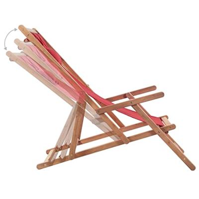 Strandstoel inklapbaar stof en houten frame rood