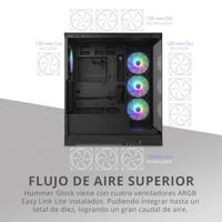 ATX Semi-toren doos Nox-Xtreme NXHUMMERGLOCKBK Zwart - thumbnail