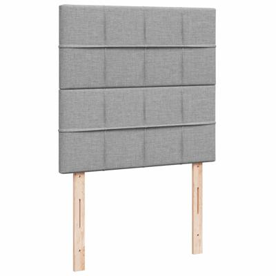 Boxspring met matras stof lichtgrijs 140x200 cm - thumbnail