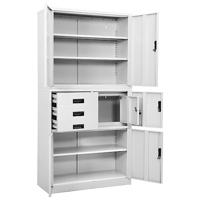 Kantoorkast 90x40x180 cm staal wit - thumbnail