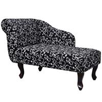 VidaXL Chaise longue stof zwart en wit - thumbnail