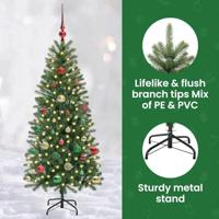 VidaXL Kunstkerstboom met 150 led met standaard groen 150 cm pe en pvc - thumbnail