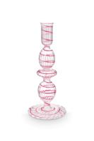 Pip Studio Kandelaar Glas Swirl Roze 20cm - thumbnail