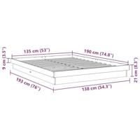 Bedframe zonder matras 135x190 cm massief hout eiken - thumbnail