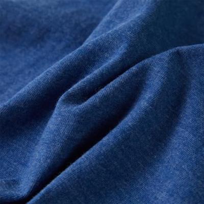 Kindershirt 116 gemleerd donkerblauw